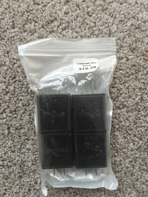 Pack of 4. Power adapter with Quick Charge 3.0 technology.