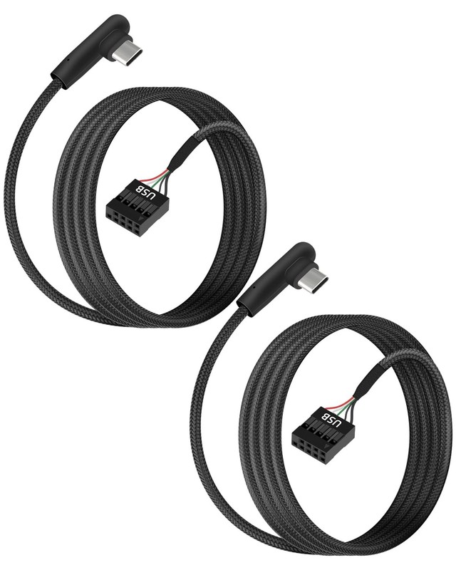 USB 9 Pin Motherboard Header to USB Adapter Cable,90 Degree USB to Female 9 P…