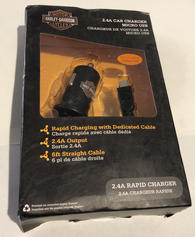 Harley-Davidson FONEGEAR 7782HD 2.4A MICRO USB 12-VOLT CHARGER - BLACK