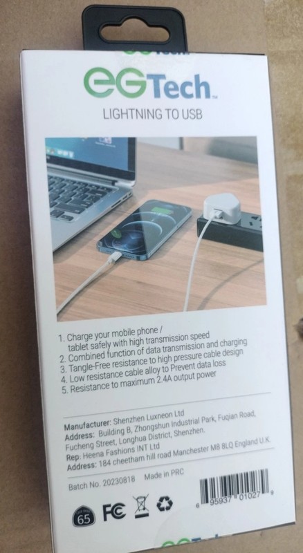 Log Of 2 egTech 3 ft White Braided Cord USB-C to apple Cable for Apple Devices gallery