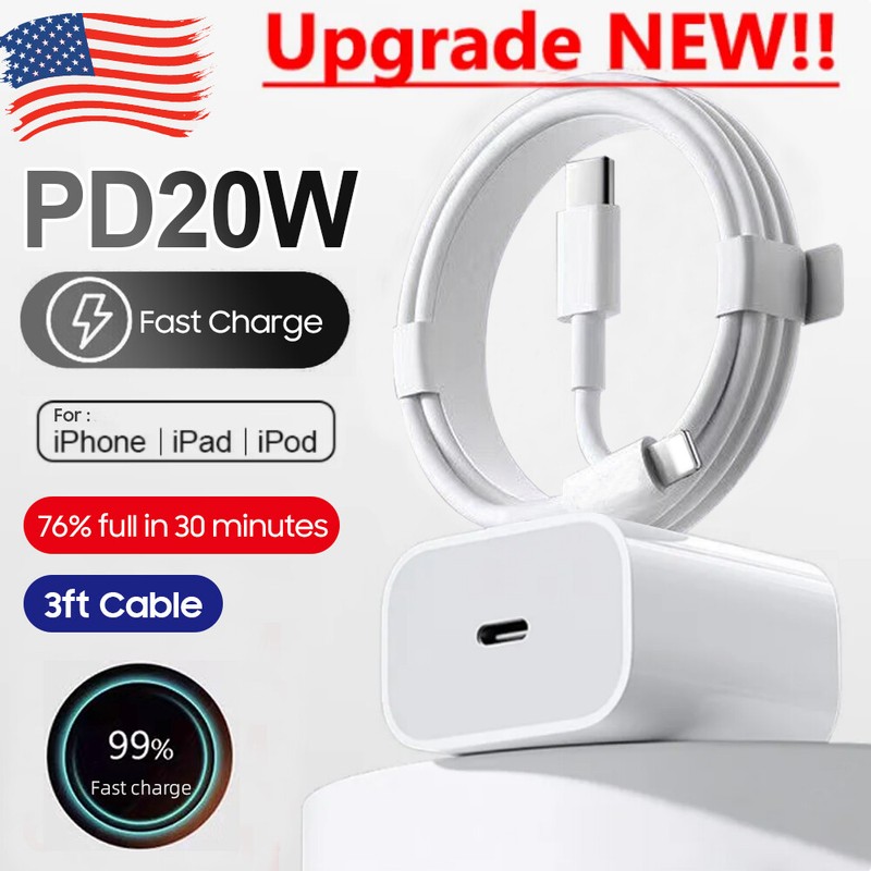 🔥20w Fast Charge Charger+Cable For iPhone 13 12 11 10 8 6 5 XR X for iPad/iPOD gallery