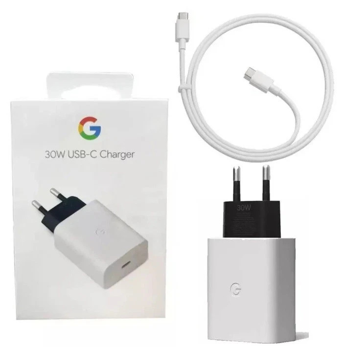 Official Genuine Google 30W PD Fast Charger USB-C Fits Pixel 8 7 6 5 + Cable Set