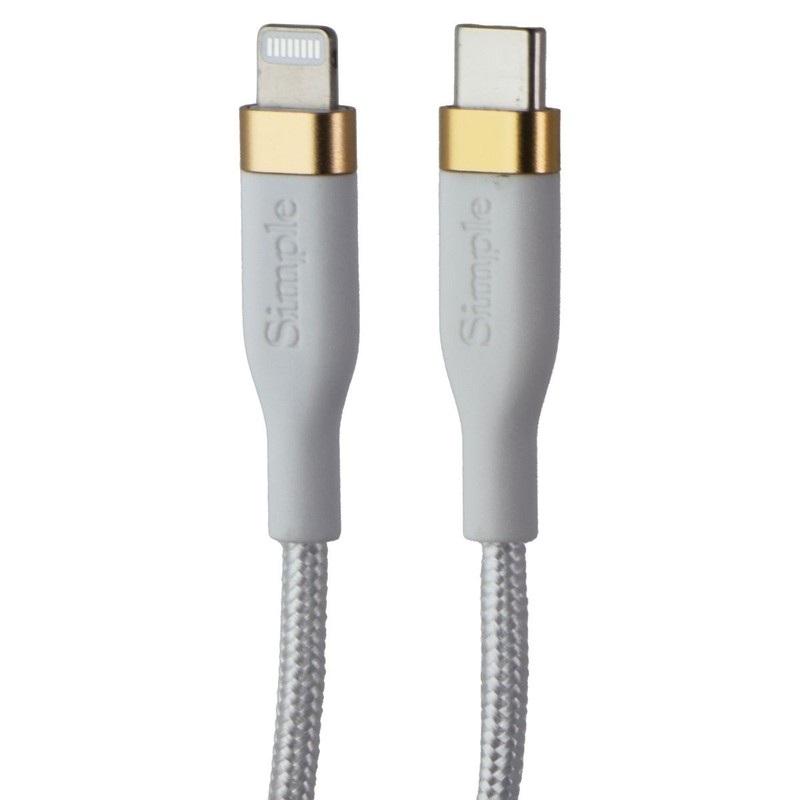 Simple 4FT USB-C to 8-Pin Braided Cable - White