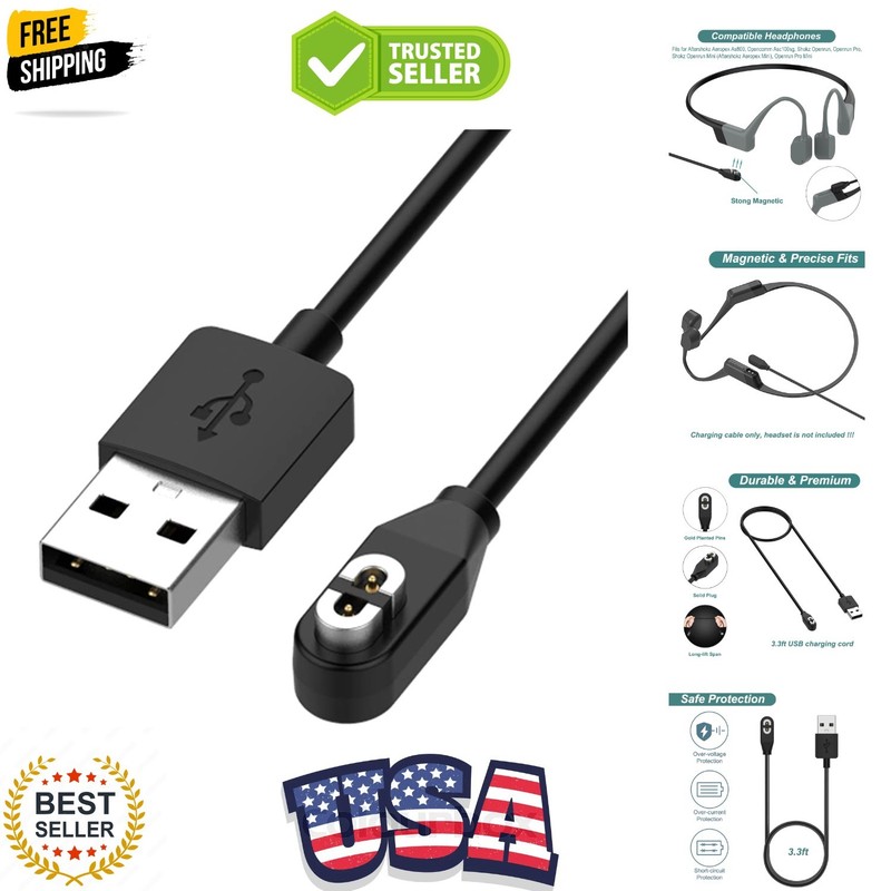 Charging Cable for Shokz Headphones – Magnetic Charger for Shokz OpenRun Pro,…