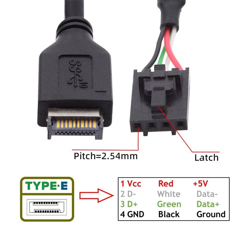 USB 3.1 Front Panel Header Type-E to 4pin IDC, USB-A, 9pin HUB Adapter, 1 to 2 gallery