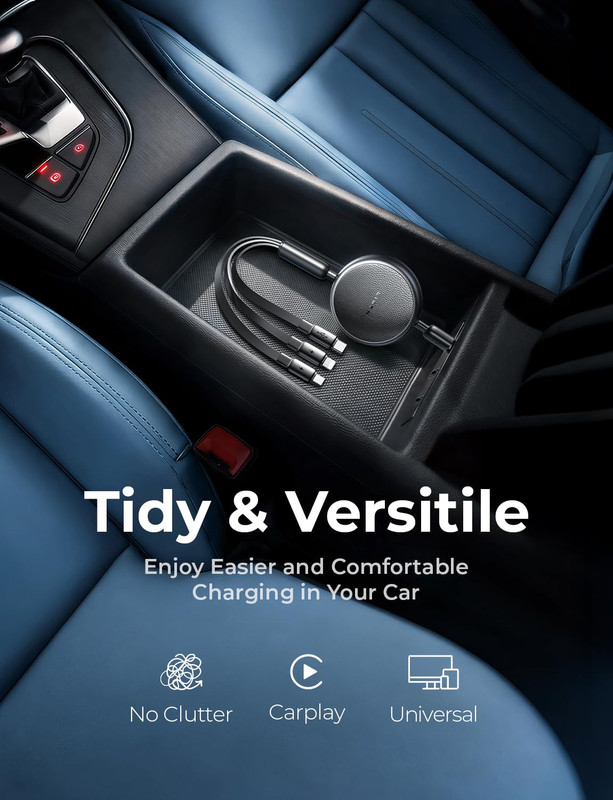 Multi Charging Cable, 3 in 1 Retractable Charging Cable, Retractable Car Charger gallery