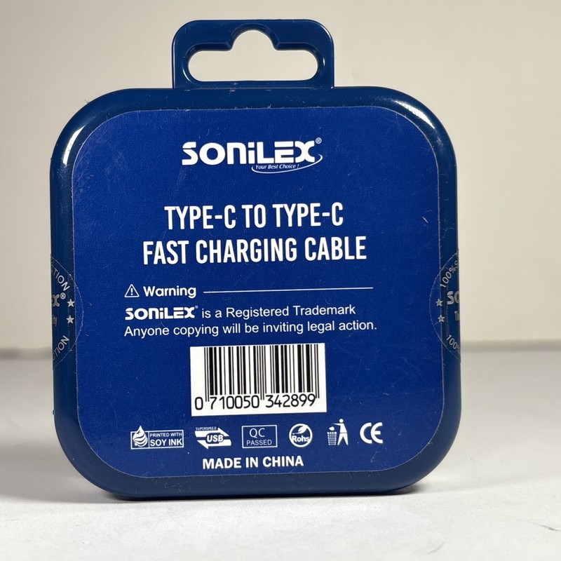 Sonilex USB-C To USB-C 1M Fast Charging Cable - Blue gallery