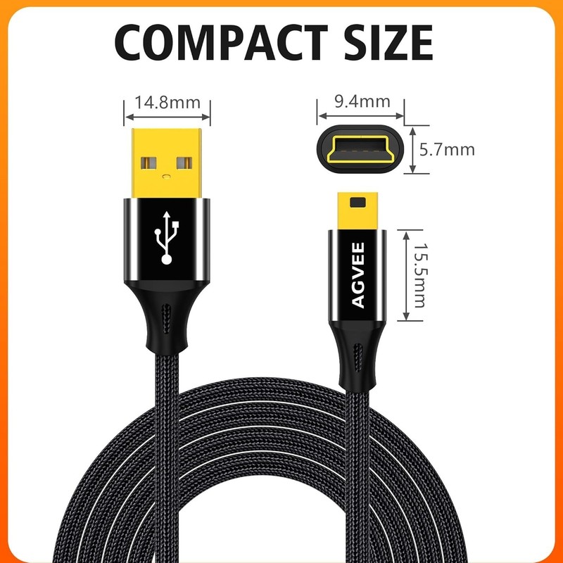 2 Pack 6.6ft Mini USB Charging Cable for LeapFrog Tablets & OneTouch Verio gallery
