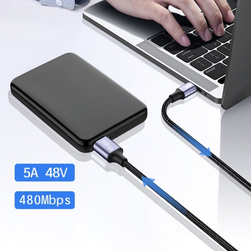 PD240W Type-C UsbC Fast Charging Cable 240W 48V 5A Quick Charge Nylon Braided gallery