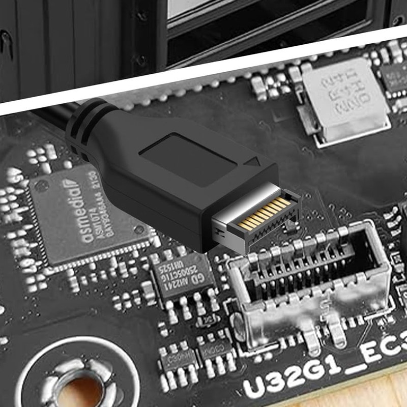 USB 3.0 19/20Pin Male to USB 3.1 Type-E Header Male Extension Cable Adapter f... gallery