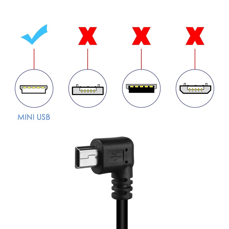 90 Degree Angle Mini USB Panel Flush Waterproof Extension Cable 11 Inch Left gallery