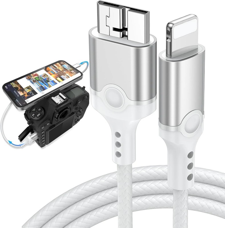 for Lightning to Micro B USB 3.0 Camera Adapter Cable MFi-Certified for iPhone 1
