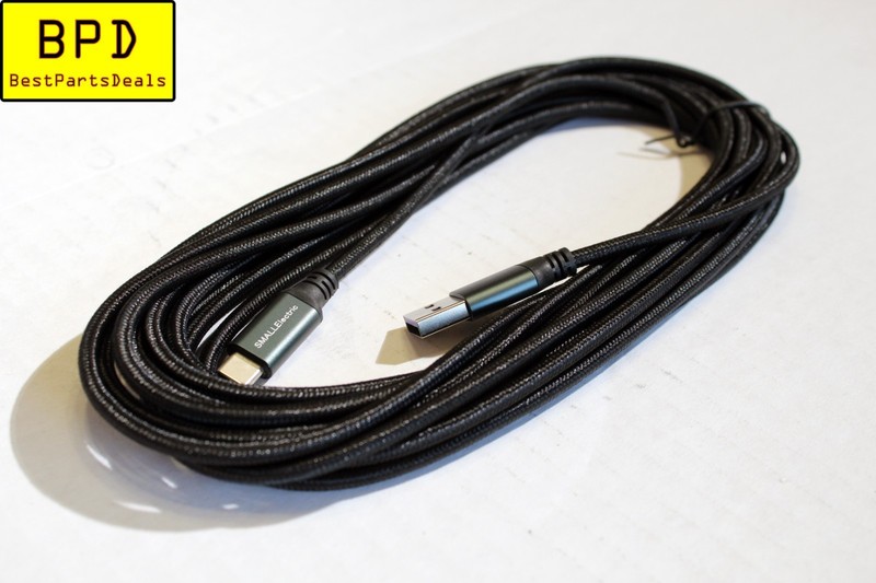 1x BLACK Extra Long USB-A To Type-C 16 Ft Fast Charging Cable Braided Cord gallery