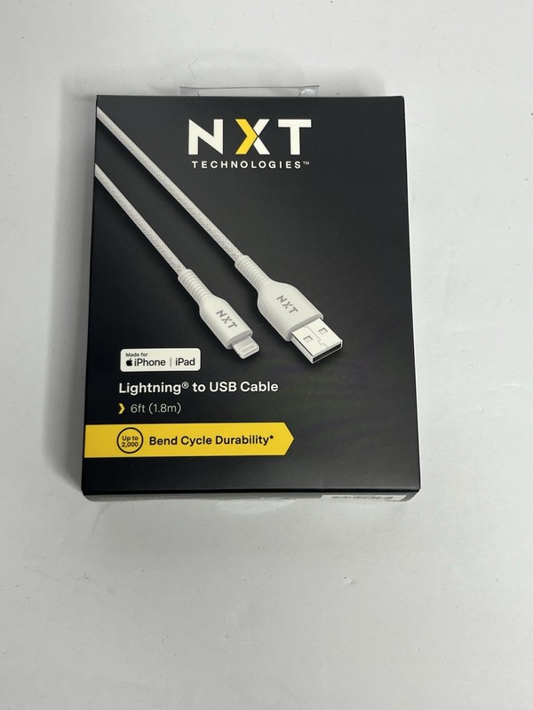 Sealed New NXT USB-C to USB-C Cable - 6ft (1.8m) Braided White Heavy Duty