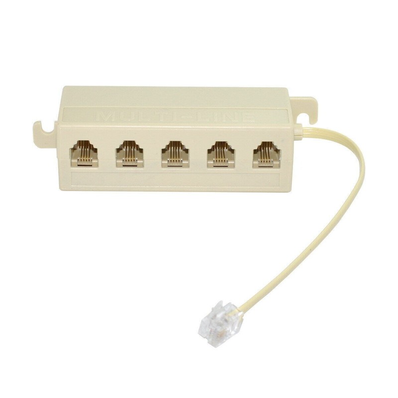 Five 5 Way Outlet 6P4C RJ11 RJ12 Telephone Phone Modular Jack Line Splitter gallery