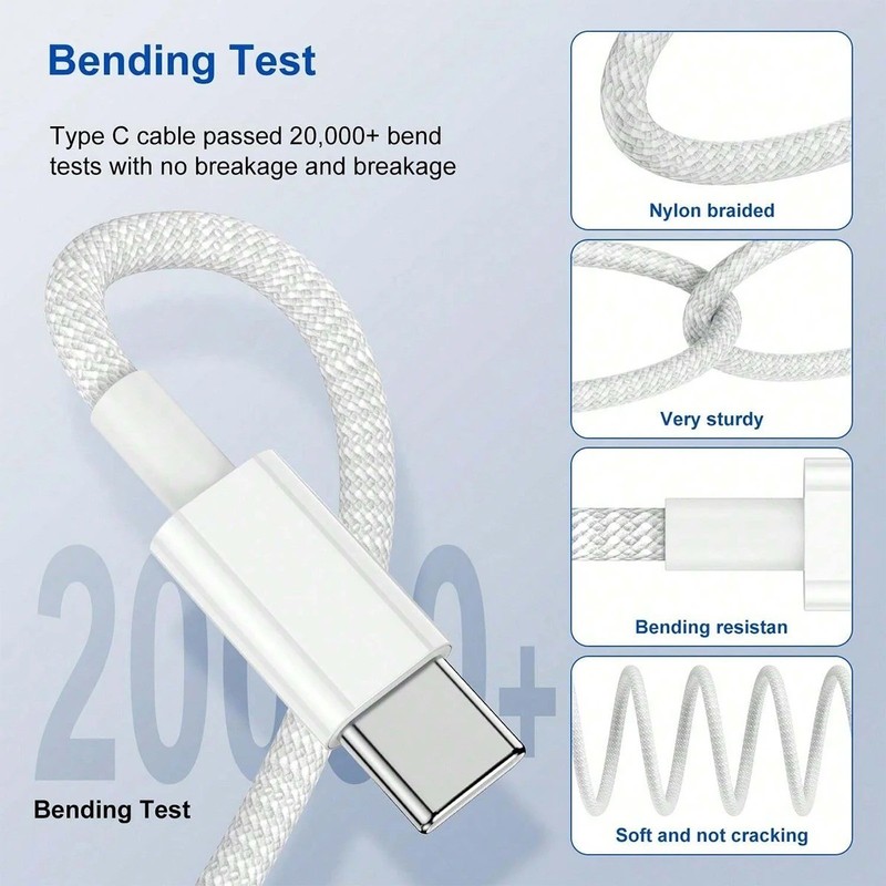 30W USB-C Fast Charger Set Type-C Cable for iPhone 16 15 Samsung Xiaomi gallery