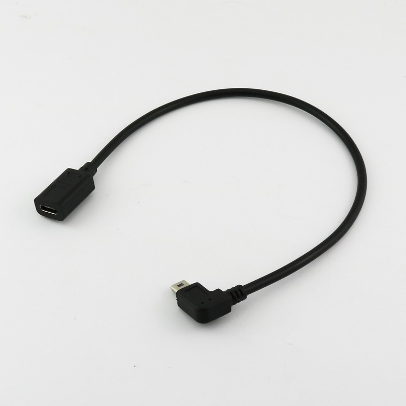 Mini USB 5 Pin Male Right Angle to USB-C 3.1 Type C Female Charging Data Cable gallery