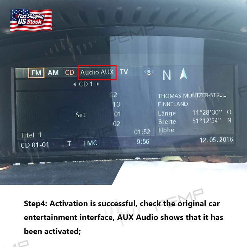 PEMP E60 Aux Activator Adapter Open the Aux Audio of the Original Car for BMW E6 gallery