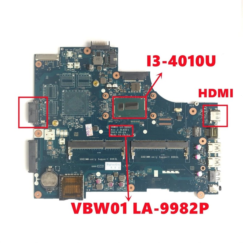 For Dell 15R 5537 3537 w/I3-4010U CPU Motherboard VBW01 LA-9982P CN-0CX6H1 CX6H1