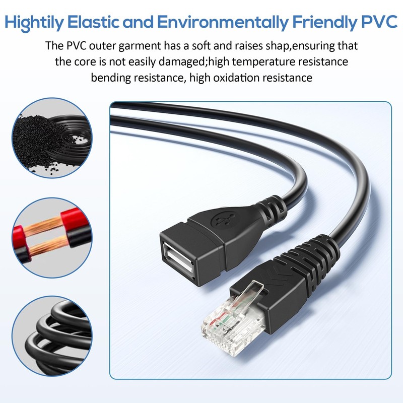 2 Pcs USB to RJ45 8p4c Ethernet Converter Gigabit Ethernet Extension Cable 11... gallery