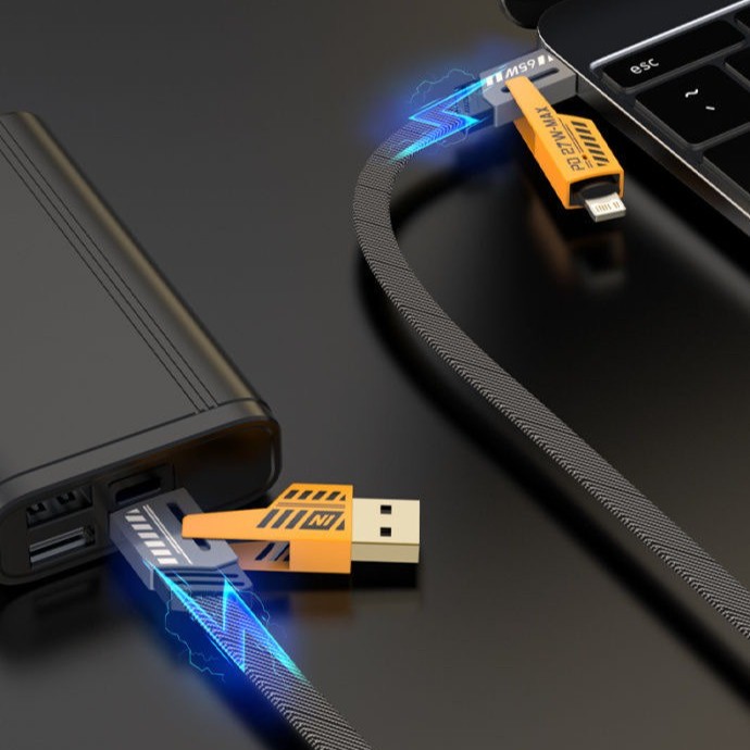 4-in-1 USBC Cable PD27W/65W Dual Type-C Fast Charging Data Cord for Laptop/Phone gallery