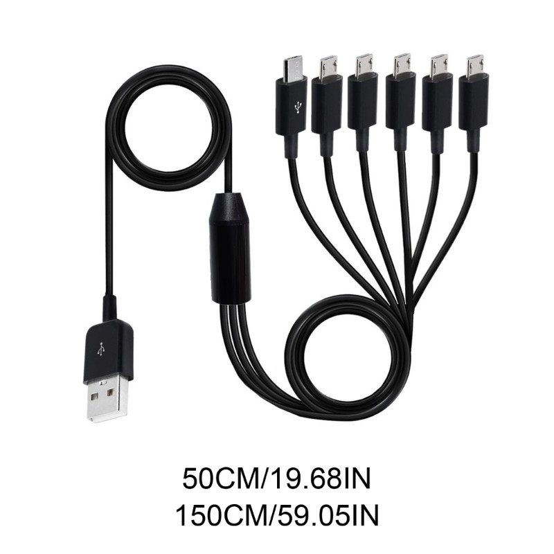 Micro USB Splitter Cable, USB 2.0 Type A Male to Micro USB Male 1 to 6 Cable gallery