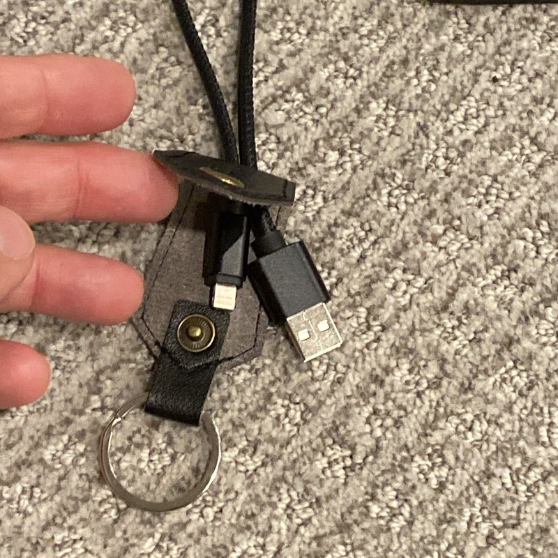 Patron Tequila Leather Key Ring With USB And MFI Certified Lightning Charger gallery