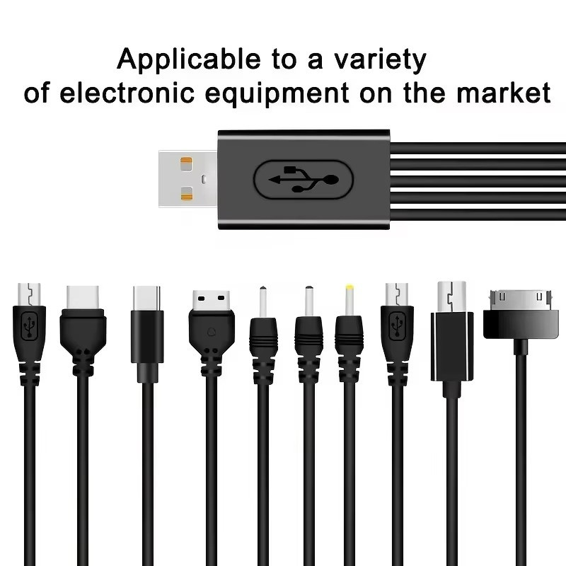 Universal USB To Multi Plug Cell Phone Charger Cable 10 to 1 USB Cable For gallery