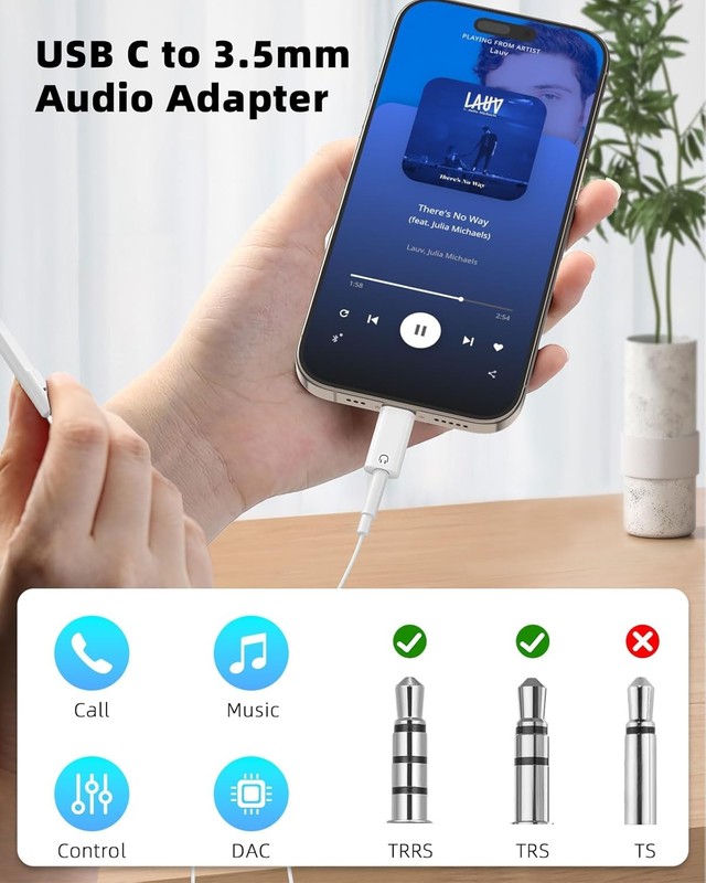 USB-C Type C Adapter Port to 3.5MM Aux Audio Jack Earphone Headphone Car Lot gallery
