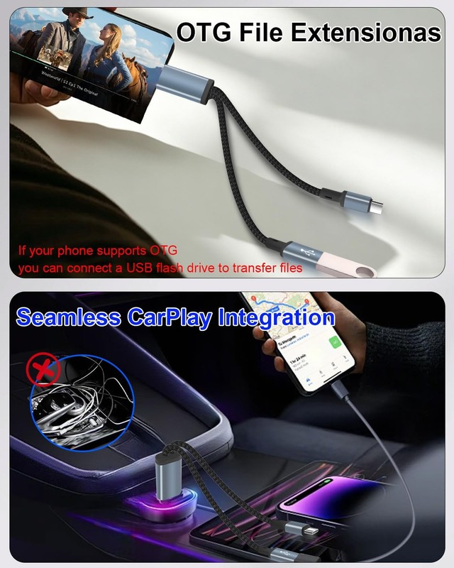 USB -2.0 Splitter Cable,USB-to Dual USB-/Female Short Cable,2 in 1 -Y-Splitte... gallery