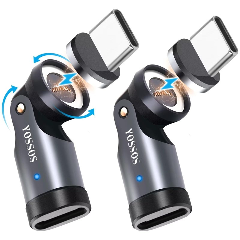 USB Magnetic Adapter 240W[2 Pack] 90 Degree Magnetic Charging Cable Right Ang…