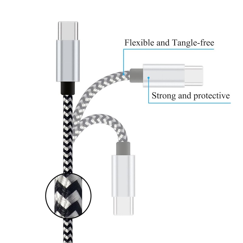 10ft USB Type C Cable 3-Pack - Quick Sync Charging & Nylon Braided Design gallery