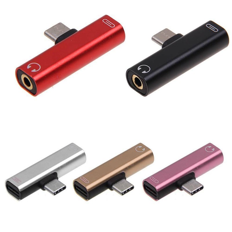 2 in 1 Type C to 3.5 mm and Charger Headphone Audio Jack USB C Cable Adapter US gallery