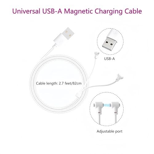 Universal Magnetic Charging Cable for Massagers - 80cm USB-A Charger, 2-Pack, Co gallery