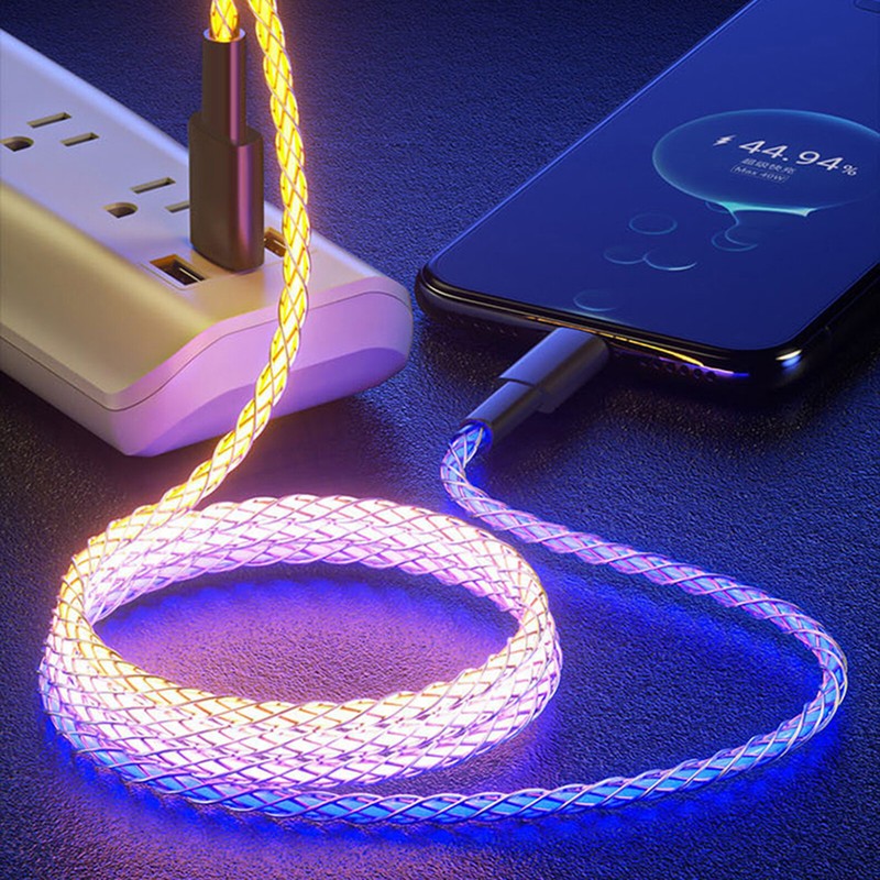 6A Fast Charging Data Cable RGB Dazzling Color Light for iPhone/Type-C/Android gallery