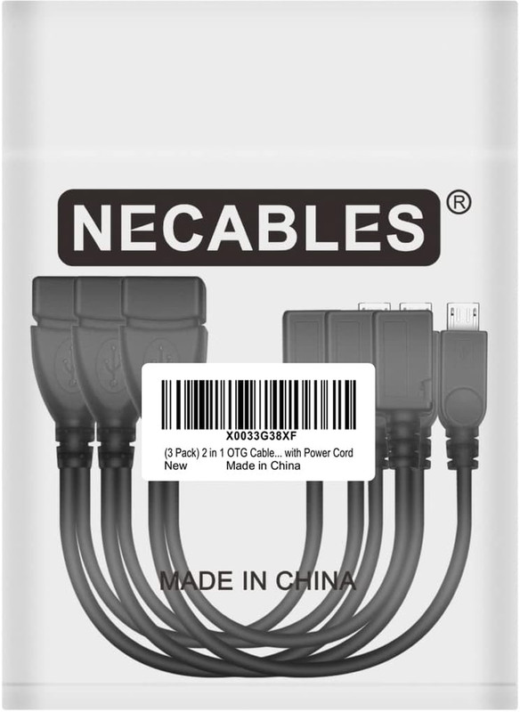 3Pack 2 in 1 OTG Cable for TV Stick with Power Cord USB Type a Female to Micro U gallery