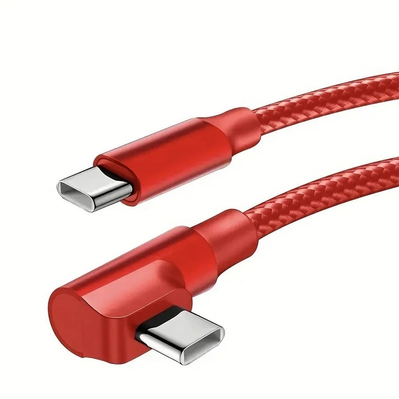 90 Degree Elbow USB C Fast Charge Cable For iPhone 17 16 15 Pro Max Samsung Xiao