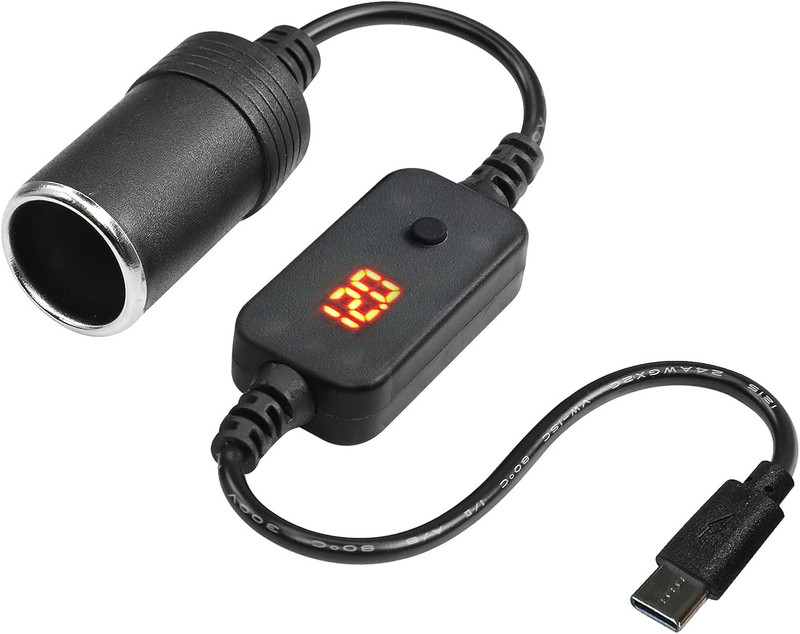USB C Male to 12V Adapter, USB to Car Cigarette Lighter Socket Type-C to Cigaret gallery