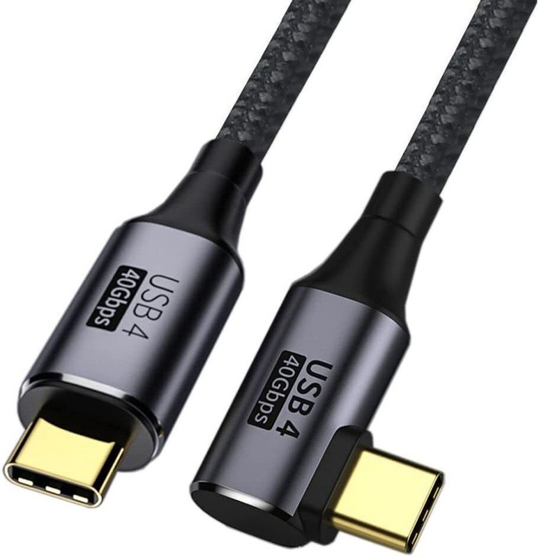 USB4.0 Type-C Elbow Plug Cable 40Gbps 8K Thunderbolt 3 Fast Charging 100W 5A PD