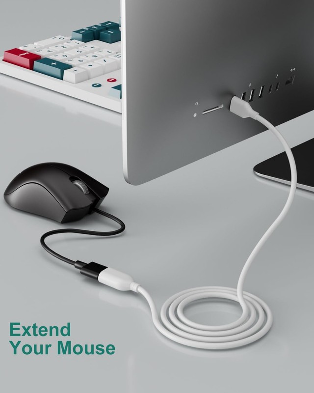4 PCS 6ft White USB Extension Cable USB 2.0 Type A Male To Female Extender gallery