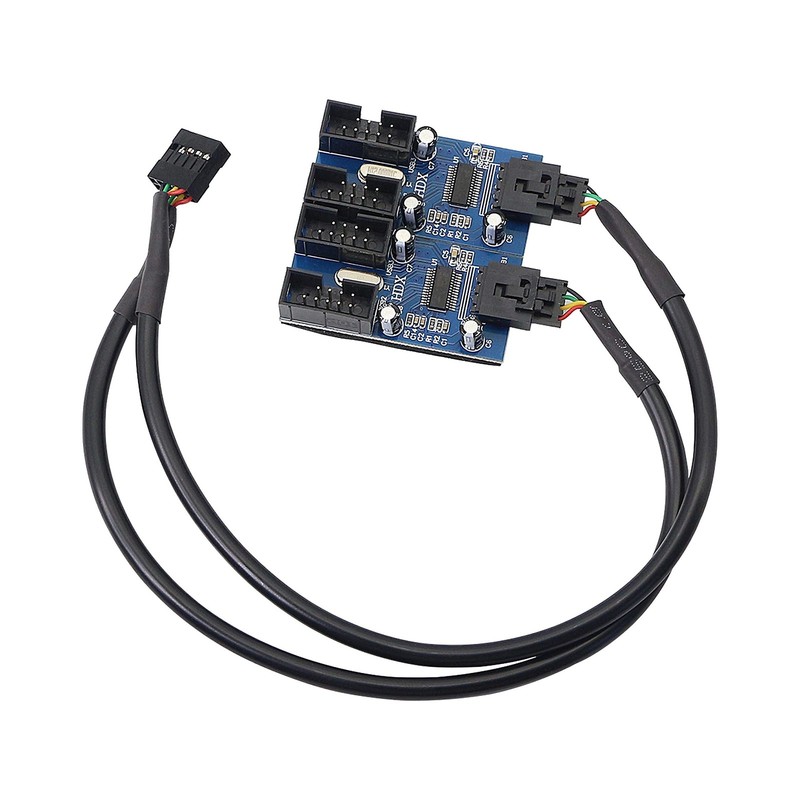 Motherboard USB 9 Pin Header Hub 1 to 2/4 Female USB 2.0 Splitter Extension C... gallery