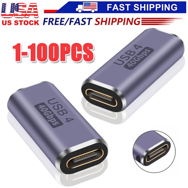 USB 4 Type C Female to Female Adapter Coupler 240W 40Gbps 8K for Thunderbolt Lot