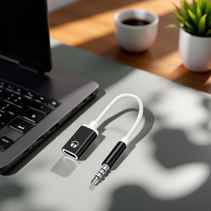 USB C to 3.5mm Audio Adapter Noise Cancelling Headphone Jack Converter for De... gallery