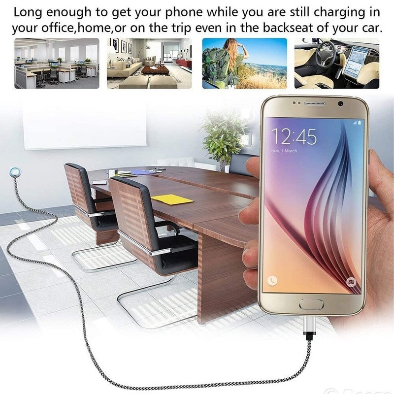(1x) Black Braided 10ft USB Cable Rapid Charger Sync Wire Data Sync (FVS025803) gallery