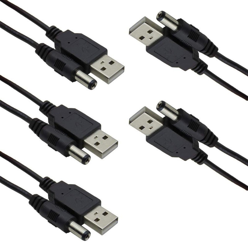5x USB 2.0 A Male to DC 5.5x2.1mm Power Cable - 5V 2.5A for Mobile Devices gallery