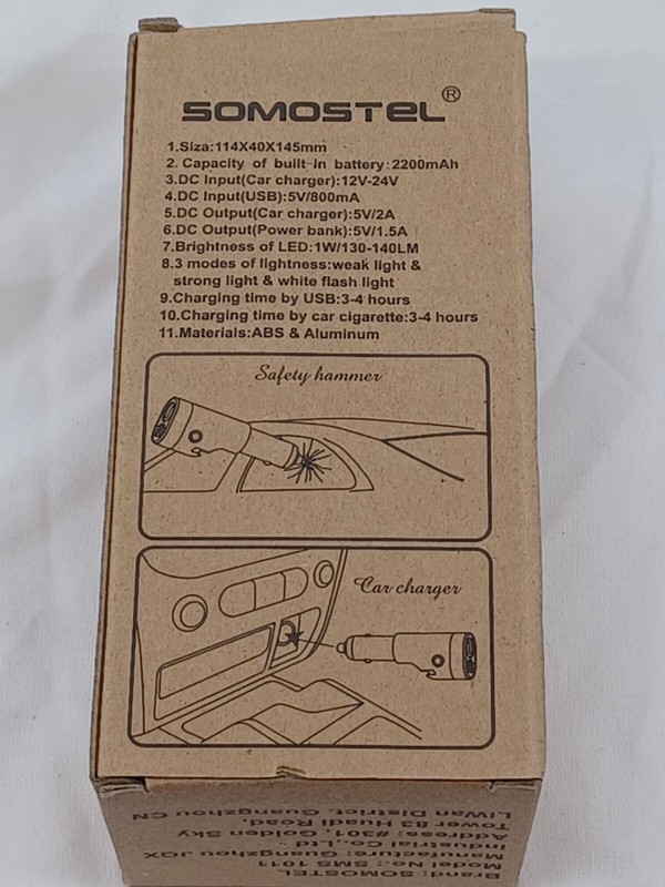Somostel Torch Muti Tool Car Charger Power Bank Flash light seat belt cutter... gallery