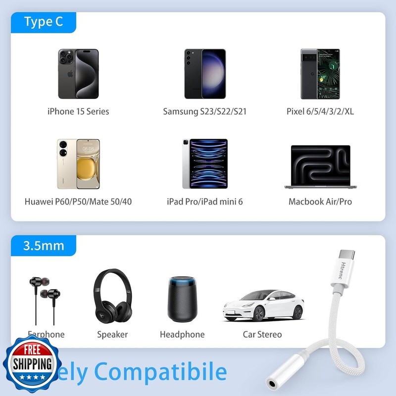 USB C to 3.5mm Headphone Jack Adapter for iPhone 16/16 Pro/15/15 Pro/Pro Max/ gallery
