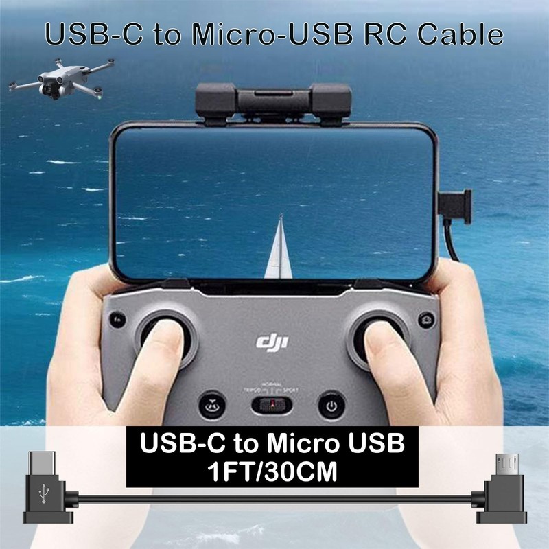 USB C to Micro USB Cable for DJI Remote Controller Mavic 3 Mini 2 3 Pro Air 2... gallery
