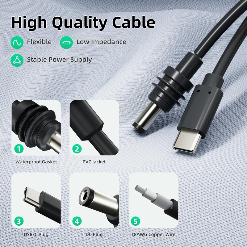 Starlink Mini USB C Power Cable, 100W 16.4FT/5M Power Cable for Starlink Mini... gallery