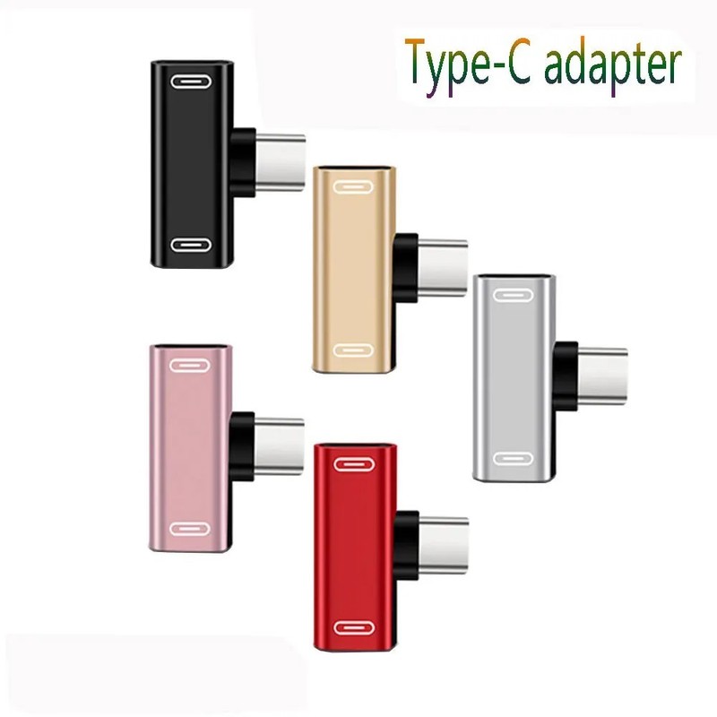 2 in 1 USB C Adapter Converter Type C Male to Dual End Female Splitter Data Sync gallery
